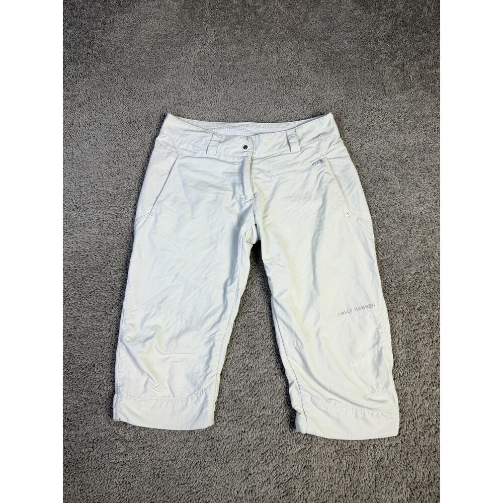 Helly Hansen Pants Womens M Beige Capri Crop Pockets Hiking Outdoors Ladies